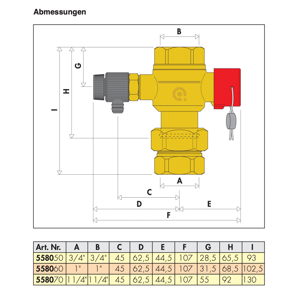 9002020-01 Caleffi Kappenventil 3/4 oder 1 Zoll Absperrventil Entleerungsventil Wartungsventil