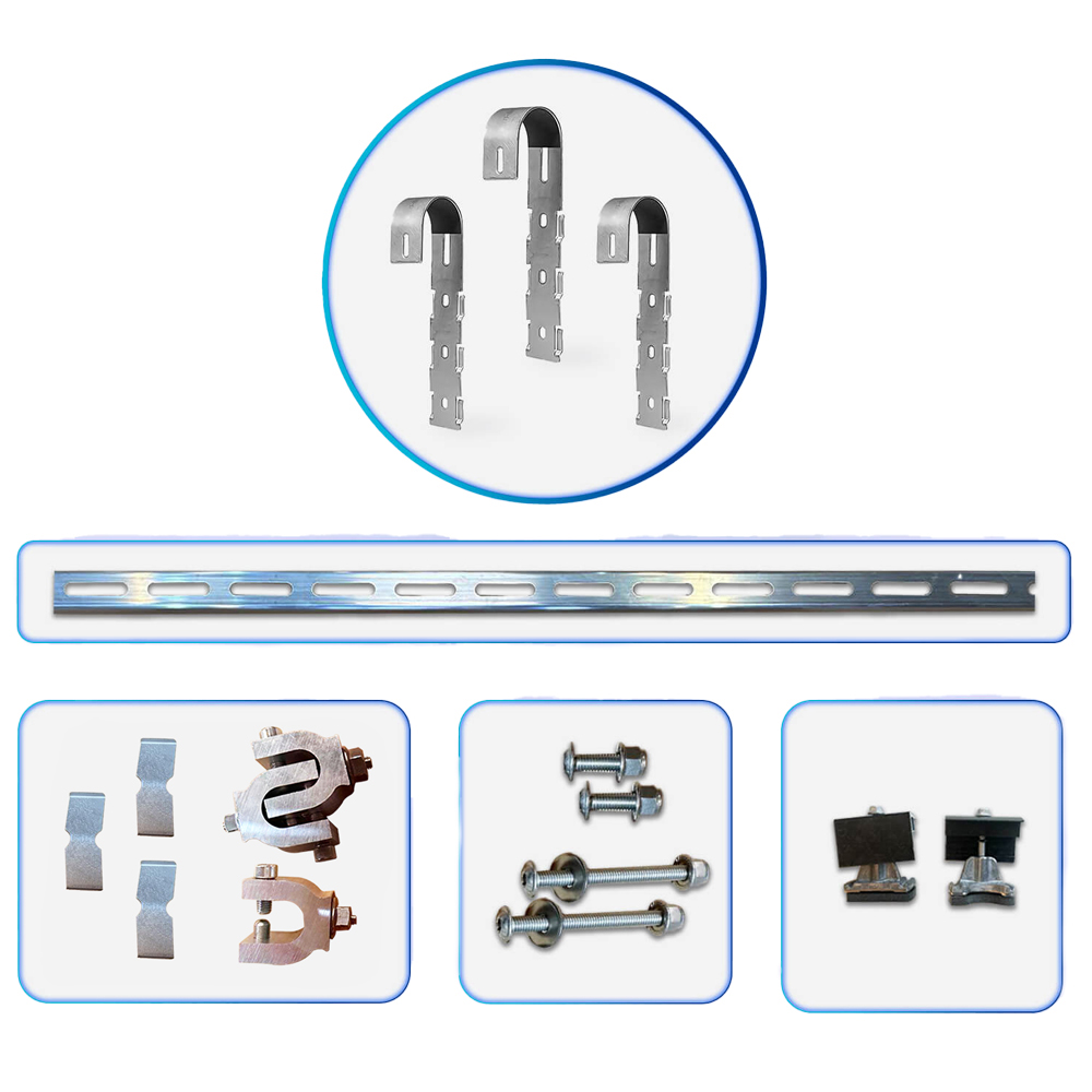 SH-MTG-SH-R-02 Balkon Solarhalterung für runde senkrechte Geländerstäbe 1 Modul Balkonkraftwerk- 0% MwSt.
