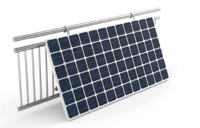 Solarmodul Halterung für Balkonkraftwerke - runde Geländer bis 30° neigbar - 0% MwSt. Solarmodul Halterung für Balkonkraftwerke - runde Geländer bis 30° neigbar - 0% MwSt.