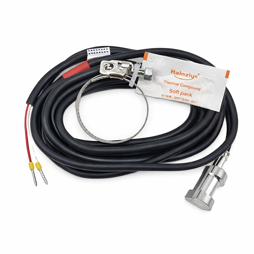 Rohranlegefühler PT1000 mit Silikonleitung – Präziser Temperaturfühler für Heizung, Solar & Wärmepumpe inkl. Rohrschelle und Wärmeleitpaste