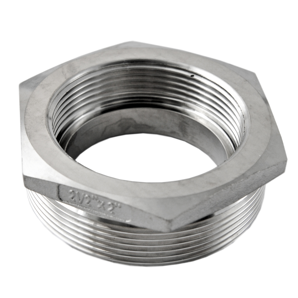 RSINOX-01 Edelstahl Reduzierstück AG/IG 2" zu 1 1/2" Gewinde Fitting beidseitig flachdichtend