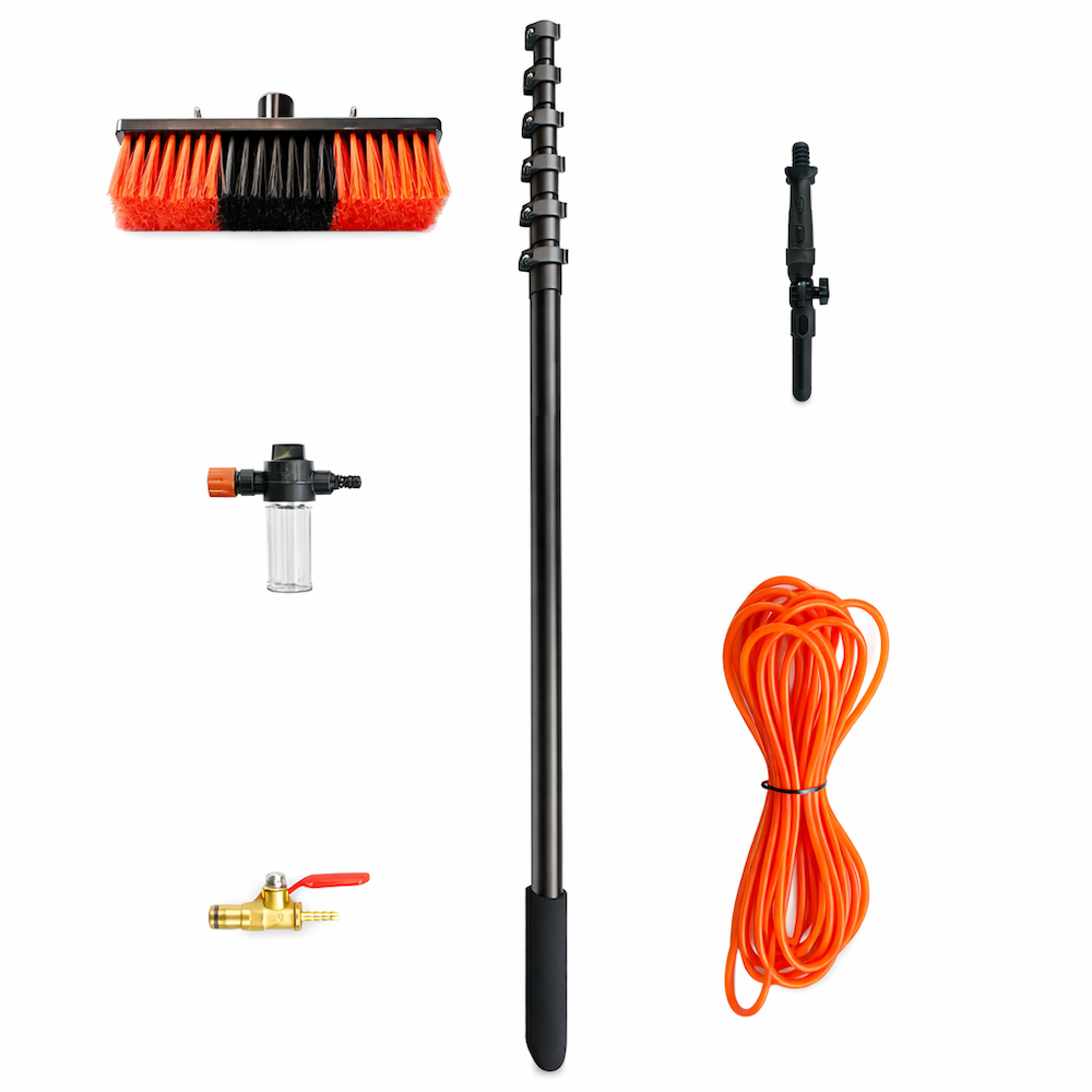 Teleskop-Reinigungsbürsten oder Abzieher – Aluminium-Waschbürsten für Solarmodule und hohe Flächen