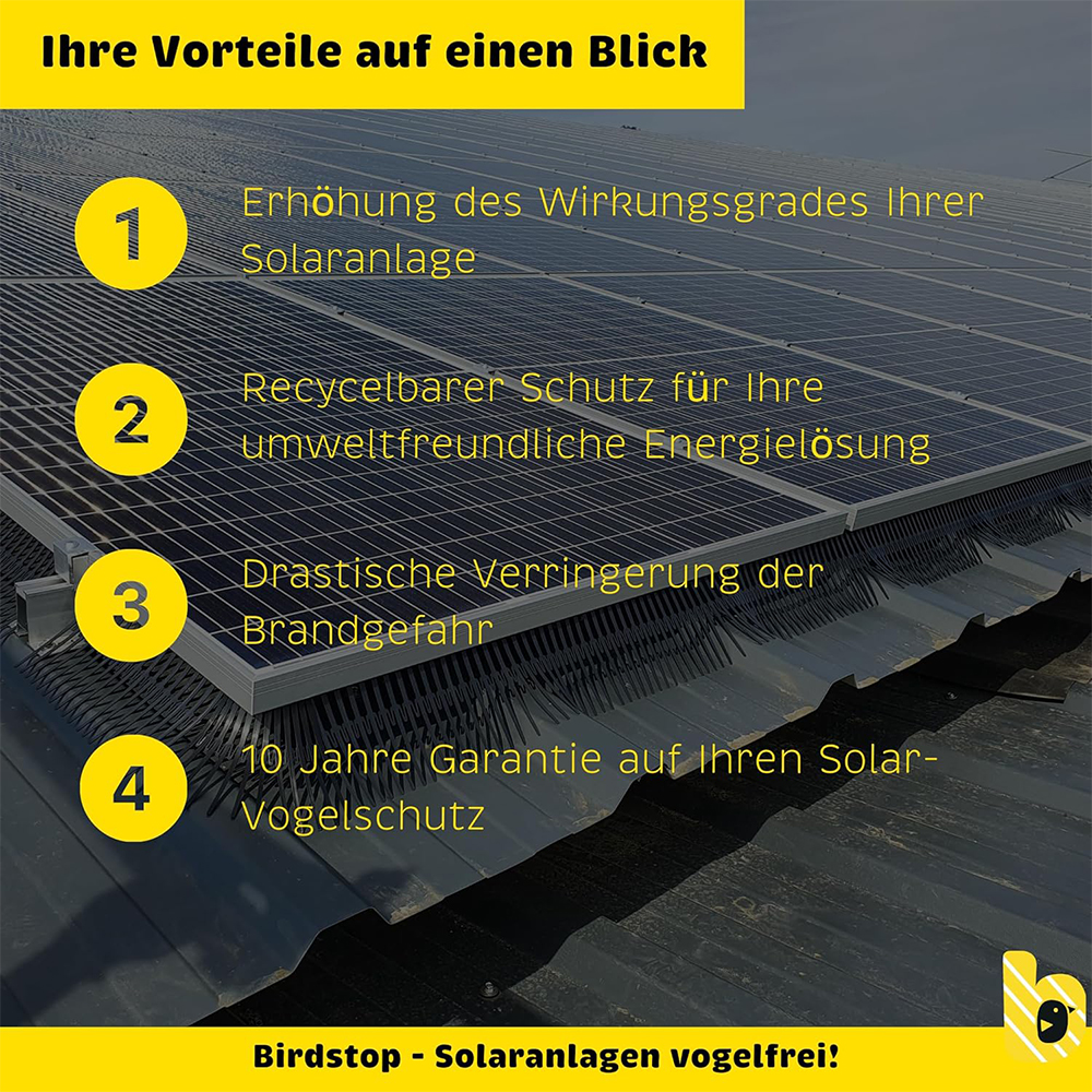 Birdstop Kunstoffclip - Zubehör Vogelschutz für Solaranlagen – Marderschutz für PV-Module & Dach