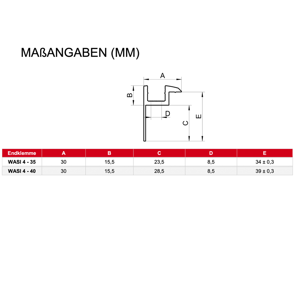 9742-03 2er-Set Endklemme für 35 mm Module silber inkl. Schrauben Solar Photovoltaik 0% MwSt.PV