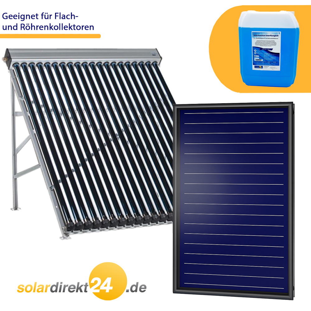 Solarflüssigkeit für Flach- Röhrenkollektoren Fertiggemisch -28°C - 10 Liter