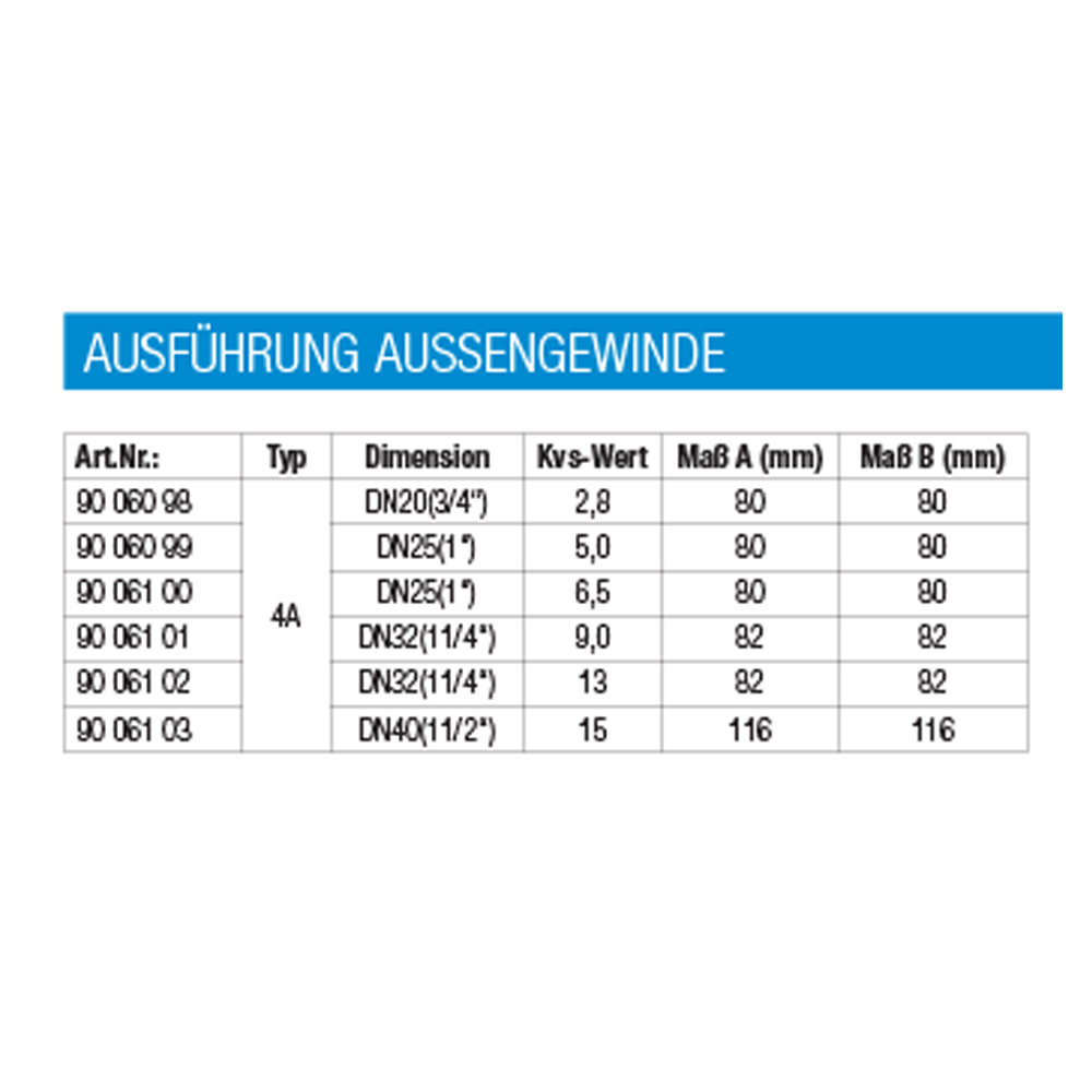 9006098-04 4-Wegemischer Easyflow AG DN32 1 1/4" KV9,0 Umschaltventil 4-Wege-Mischer Typ 4A