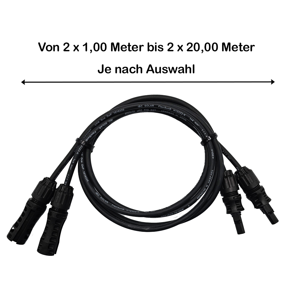 Verlangerungskabel-02 Solar Verlängerungskabel mit MC4-Steckverbindern – IBC FlexiSun 1x4mm² Schwarz - 0% MwSt.