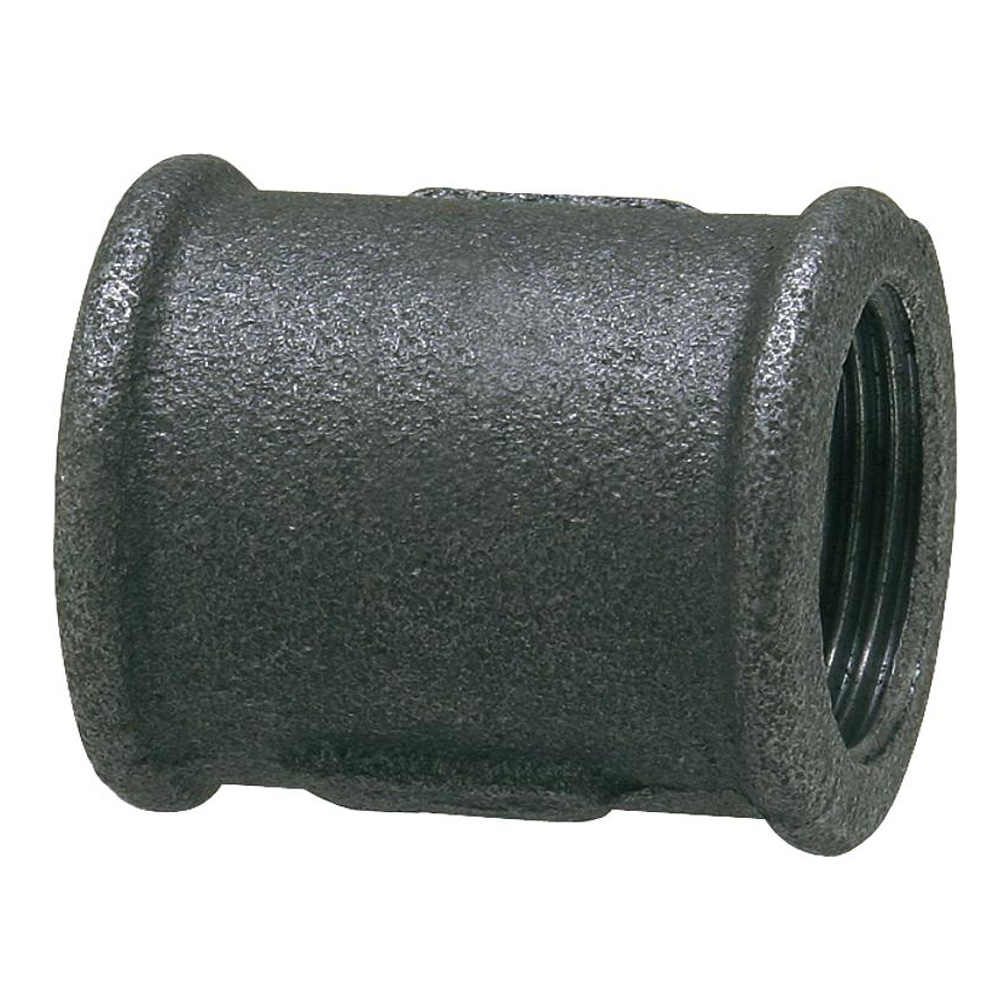 9308859-01 Temperguss Muffe 1/2" bis 1 1/2" Rechtsgewinde DN15 bis DN40 Fitting schwarz Typ 270