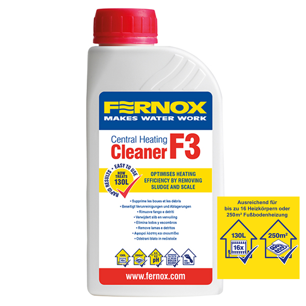 Fernox Cleaner F3 Konzentrat 500 ml konzentrierter Universalreiniger für Zentralheizungssysteme Fernox Cleaner F3 Konzentrat 500 ml konzentrierter Universalreiniger für Zentralheizungssysteme