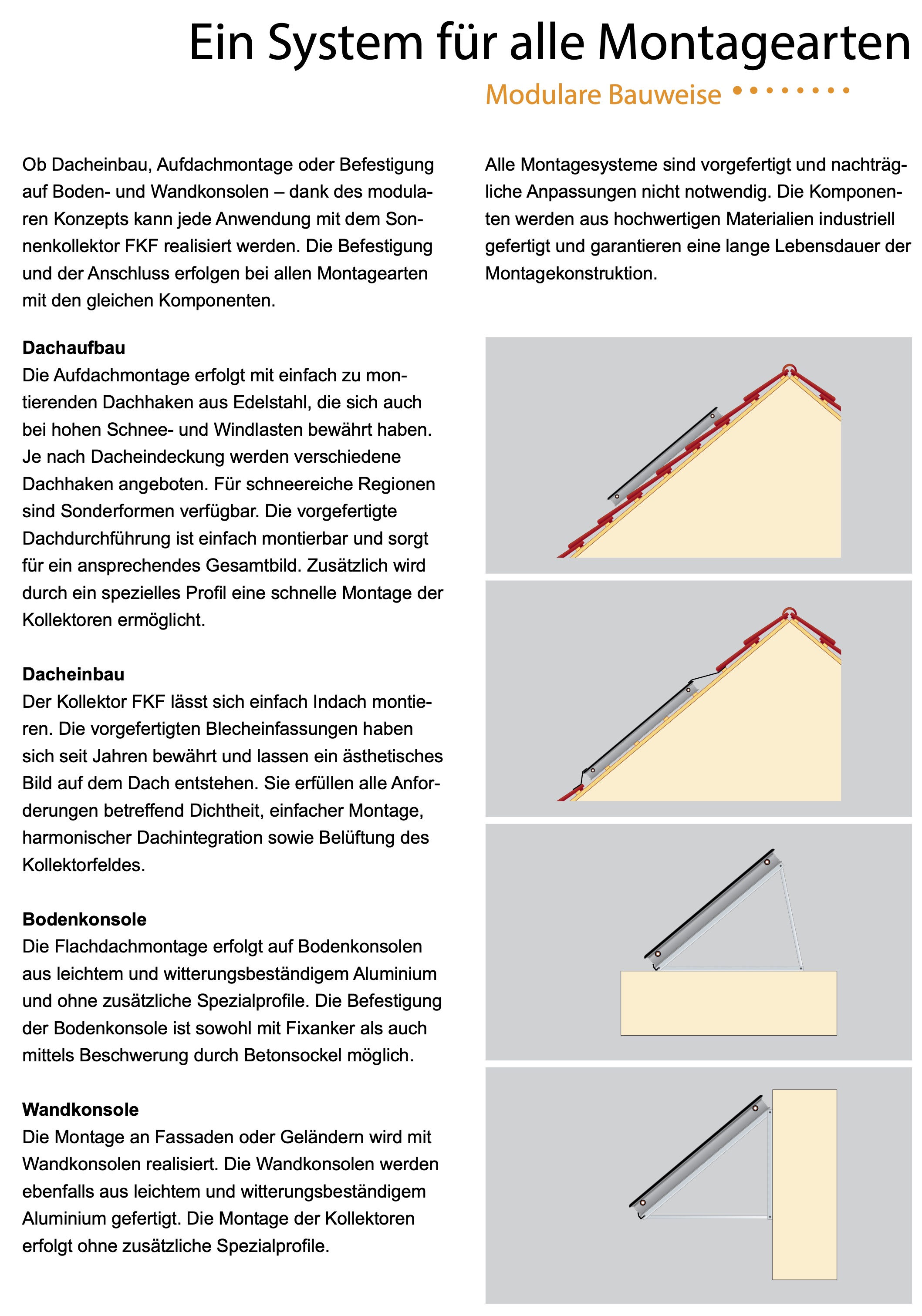 STI FKF 200H Flachkollektoren Aufdach Montageset - einreihig mit Snap Cover