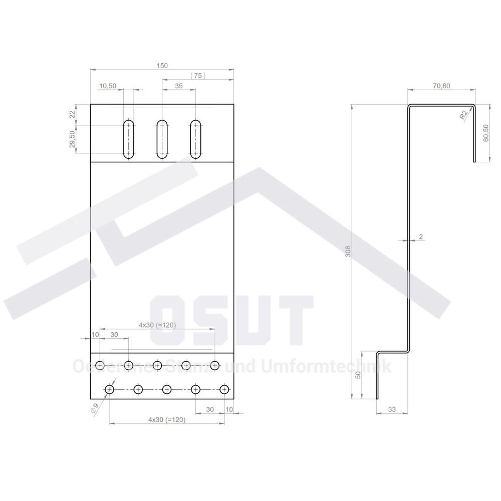 DH-0125-03fWhI3N5D98gZn Aufdach Montagesystem Eurotherm Solar PRO 25R - Biberschwanz DD