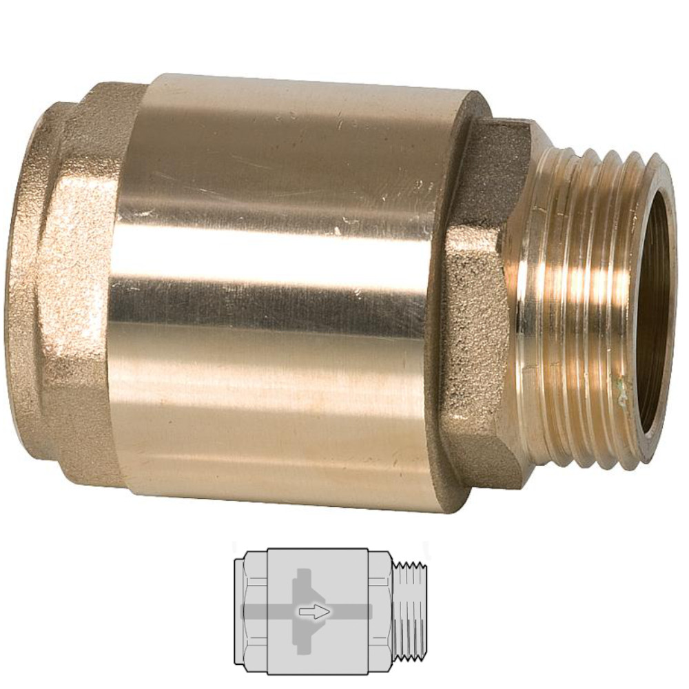 9051125-03 Rückschlagventil IG zu AG 3/8" bis 1 1/4" Schwerkraftbremse bis 110 °C