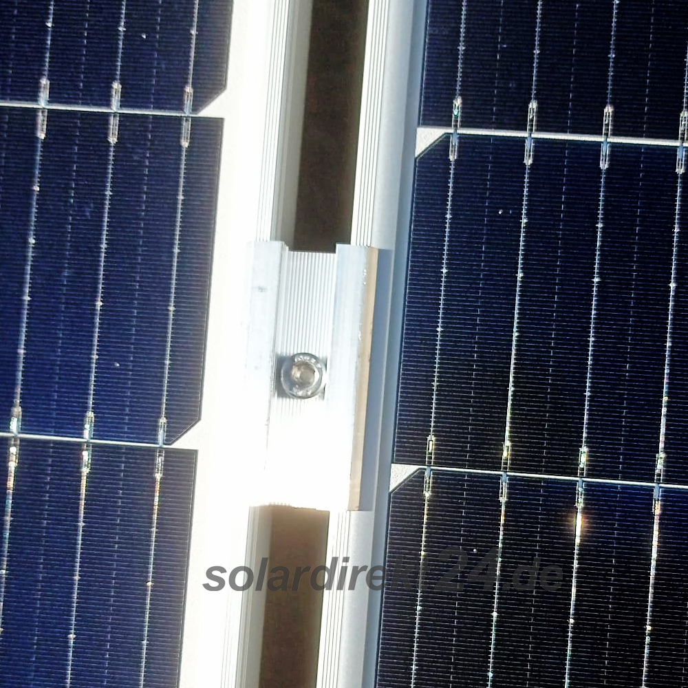 2er-Set Mittelklemme für 30-50 mm Module silber inkl. 40mm Schrauben Photovoltaik PV Solar - 0% MwSt