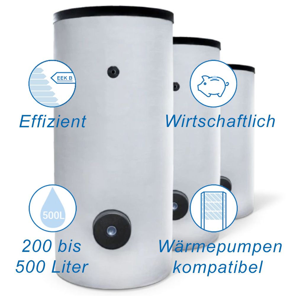 200-500 Liter Wärmepumpen-Trinkwasser-Speicher mit 1 x Wärmetauscher Brauchwasserspeicher