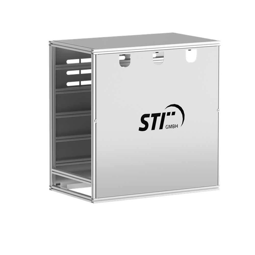 STI Wechselrichterunterstand Größe L aus Aluminium – Profi-Wetterschutz für PV-Wechselrichter & Batteriespeicher, belüftet, individualisierbar