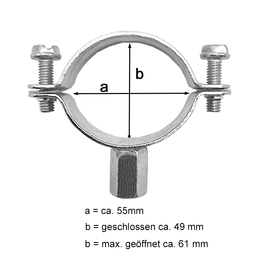 3032270-02 4er-Set Ovalschellen DN20 Montageset Aeororapid 48 - 54 mm Rohrschellen