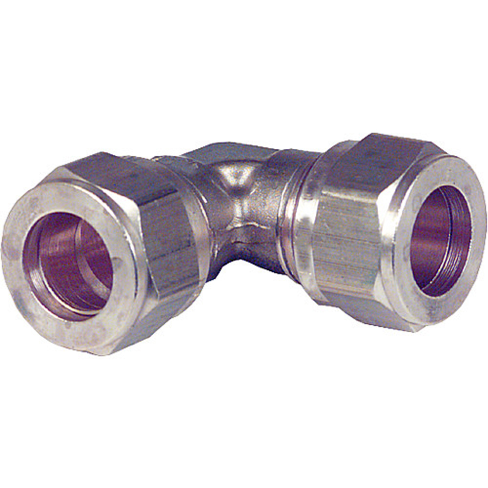 9010616 Klemmringverschraubung aus Messing, Winkel 90° 14x14 mm