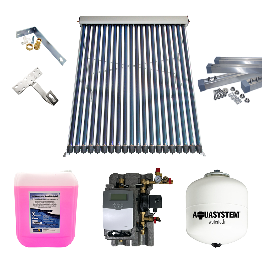 Solarthermie Basic Paket - Eurotherm-Solar-PRO Vakuumröhrenkollektor - 3,1m² Solarthermie Basic Paket - Eurotherm-Solar-PRO Vakuumröhrenkollektor - 3,1m²