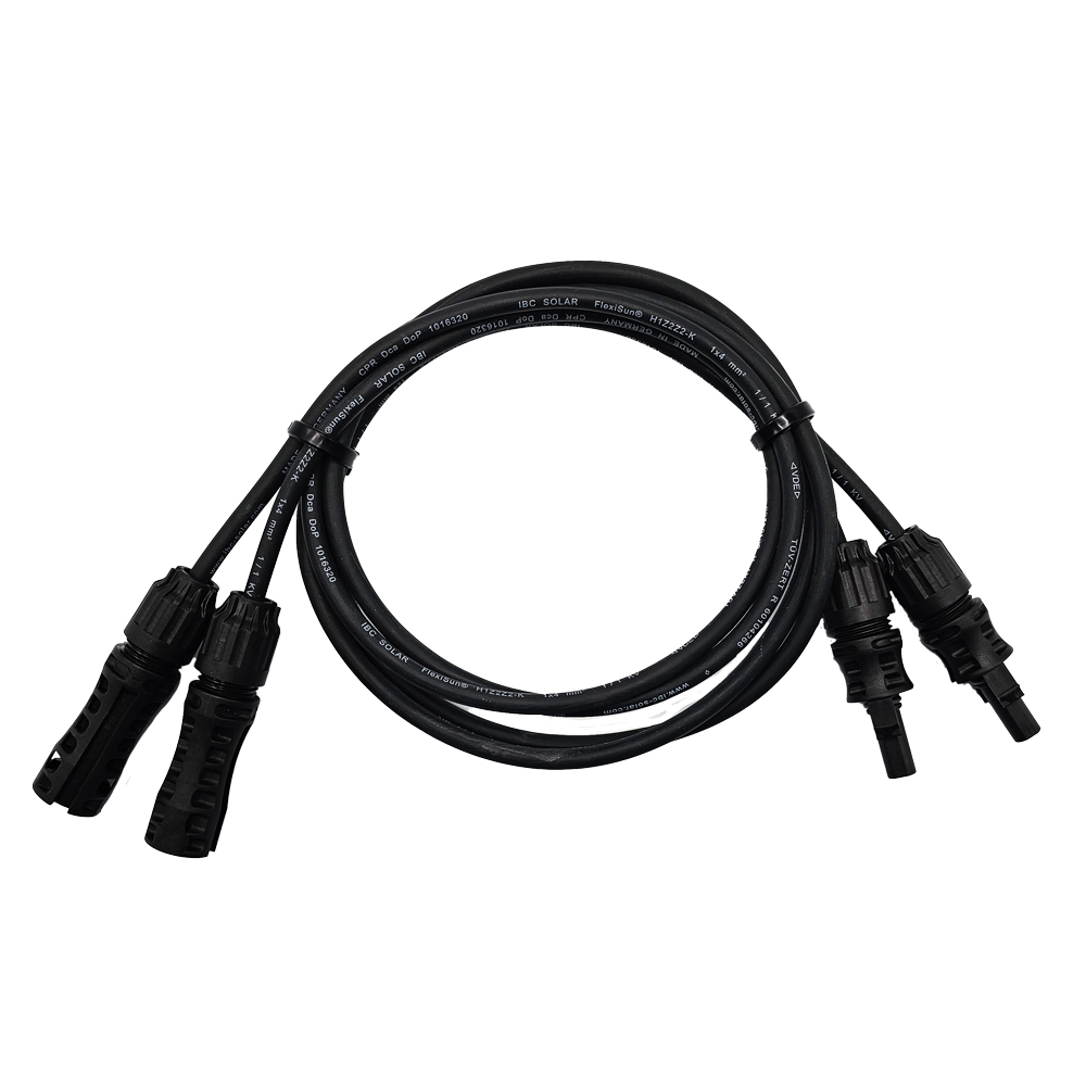 Verlangerungskabel-01 Solar Verlängerungskabel mit MC4-Steckverbindern – IBC FlexiSun 1x4mm² Schwarz - 0% MwSt.