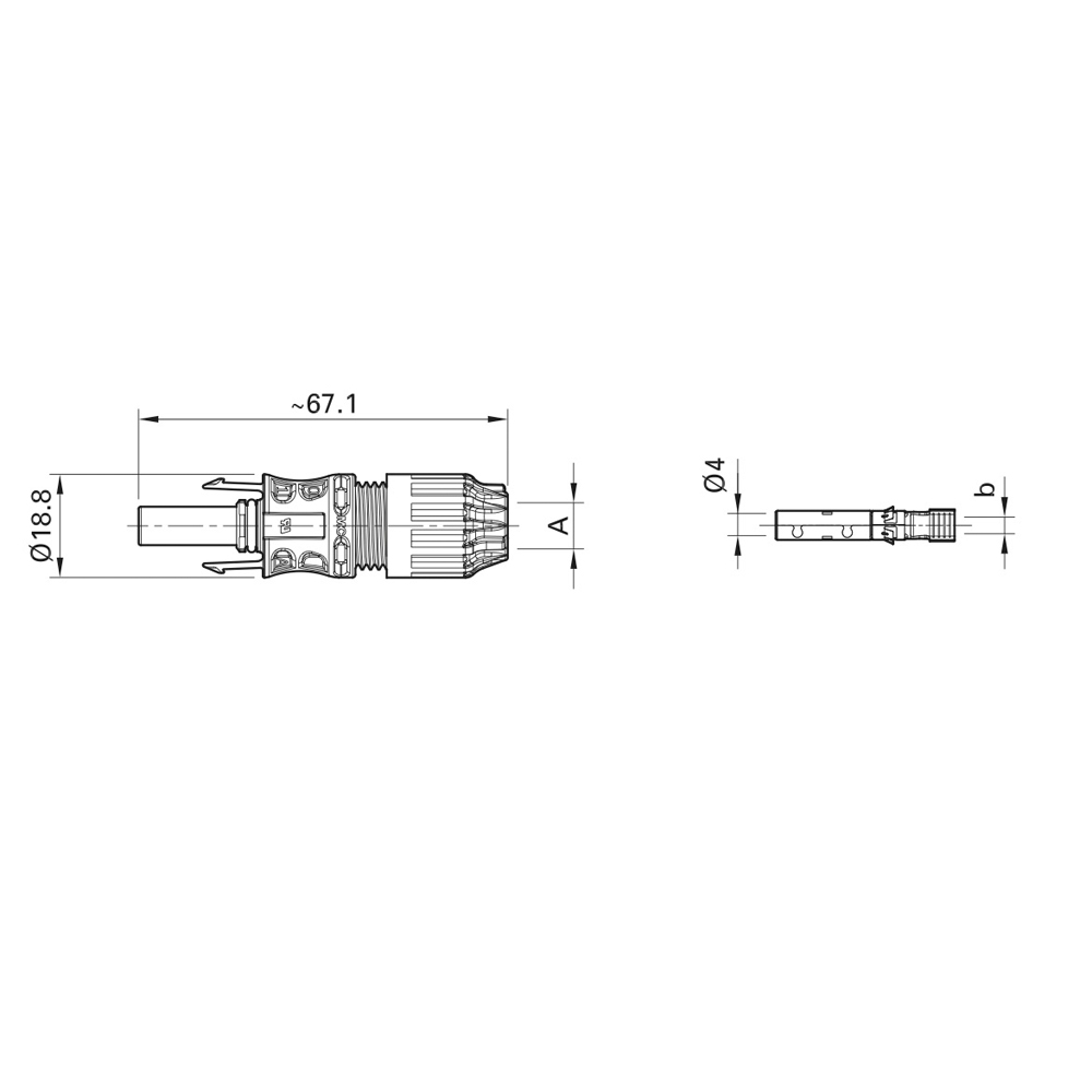 MC4-Evo2-Buchse-02 MC4-Evo2 PV-Steckverbinder – Buchse für 4–6 mm² Solarkabel – 1500 V DC – 39 A – Crimpanschluss - 0% MwSt
