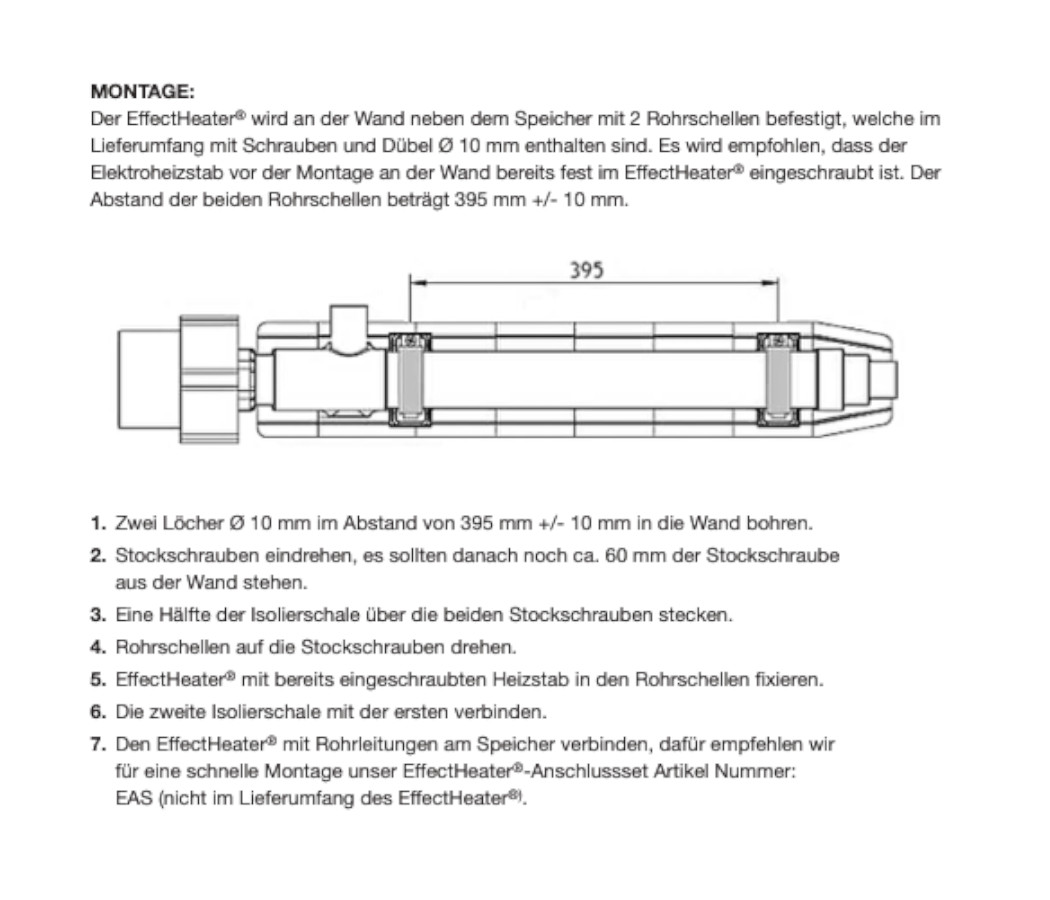 effectheater-01 EffectHeater® AC Externer Heizstab 2–6 kW Schnelle Brauchwasser‑ & Heizungsunterstützung 1" IG  Legionellen‑Prävention Nachrüstbar für alle Speicher