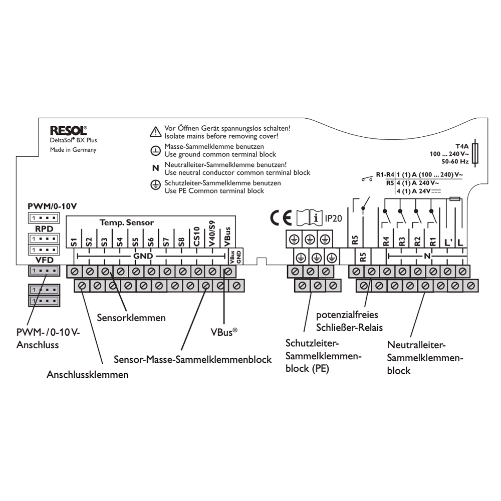 11500140_05 Solarsteuerung Resol DeltaSol BX Plus (inkl. 5 PT1000 Fühlern - 2 x FKP6 - 3 x FRP6) - Komplettpaket