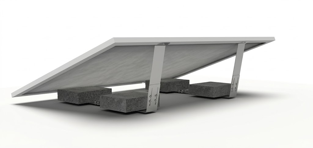 Verstellbare Flachdach Halterung für Solarmodule 18–22° – ballastierte PV-Unterkonstruktion