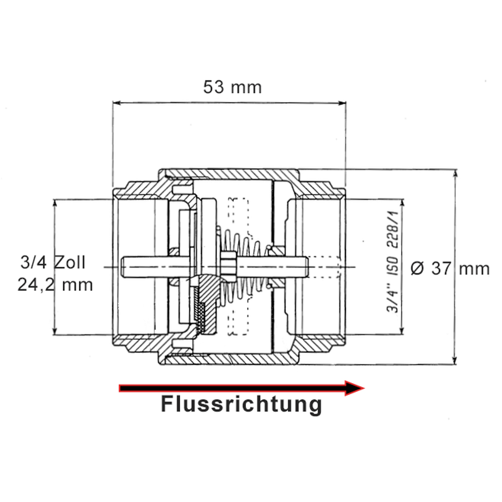 3/4 Zoll Rückschlagventil IG / IG 150 °C Schwerkraftbremse Rückflusssperre 3/4 Zoll Rückschlagventil IG / IG 150 °C Schwerkraftbremse Rückflusssperre