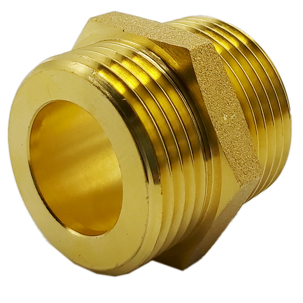 Donik-01 Messing Doppelnippel 1/2" bis 1 1/2" einseitig flachdichtend Fitting