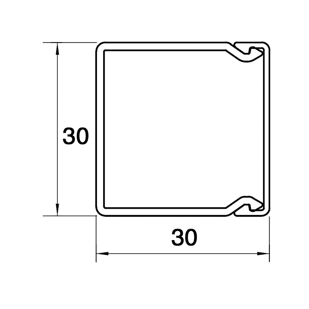 Kabelkanal Wandkanal Deckenkanal 30 x 30 x 2000 weiß