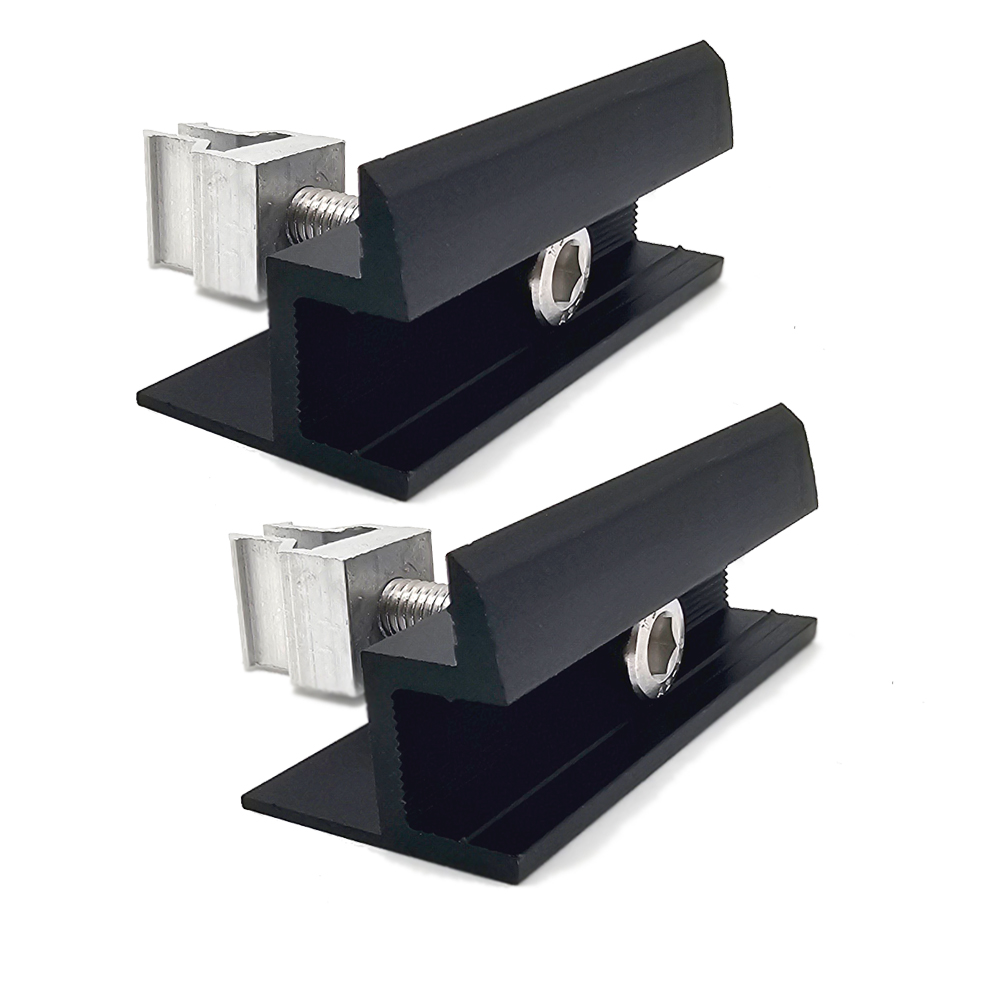 2er-Set Endklemme mit WASI-CLIP für 30 mm Solarmodule – Schwarz eloxiertes Aluminium – schnelle Montage & Potenzialausgleich – 0% MwSt 2er-Set Endklemme mit WASI-CLIP für 30 mm Solarmodule – Schwarz eloxiertes Aluminium – schnelle Montage & Potenzialausgleich – 0% MwSt