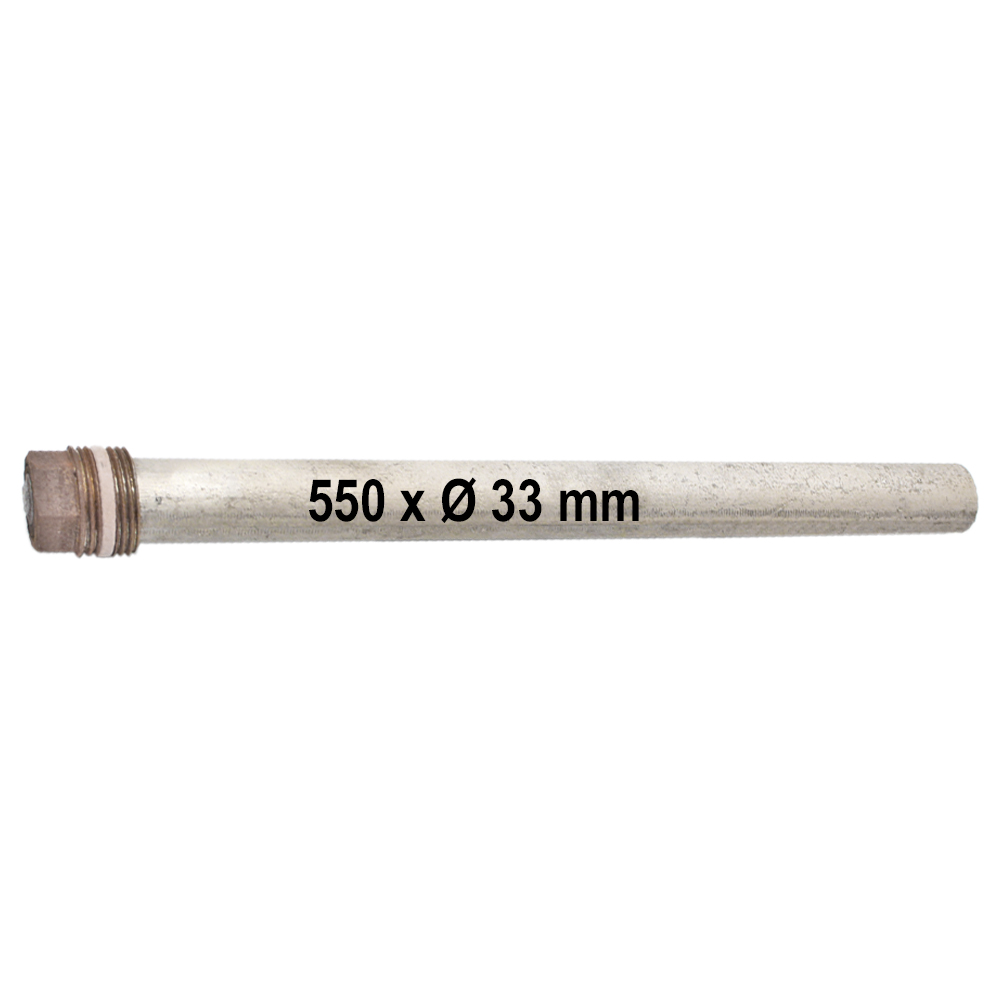 Magnesiumanode 550 x Ø33mm, DN40 1 1/2" Opferanode Schutzanode Verzehranode