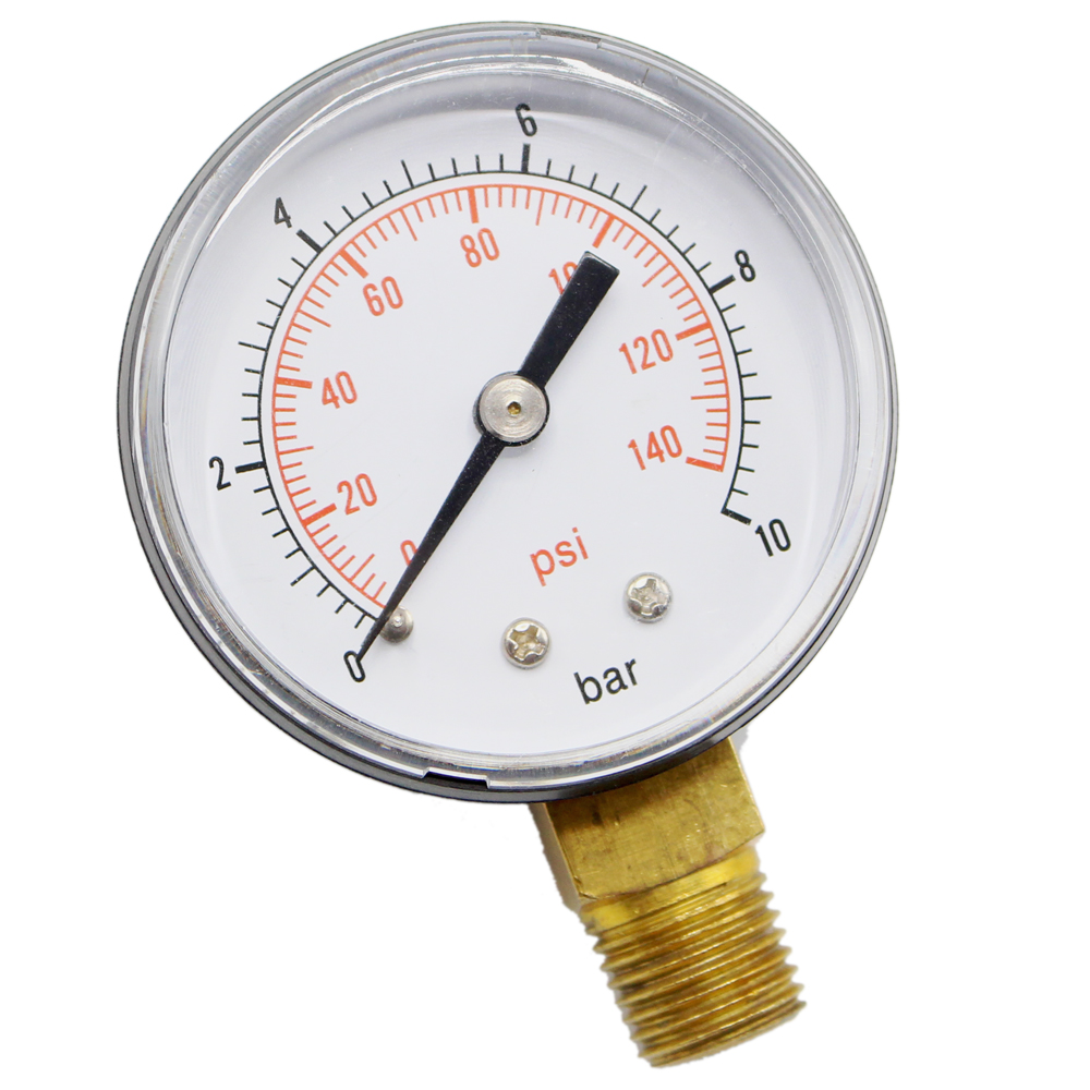 MAN Manometer Vakuumeter Druckluftmanometer - Ø 50mm Anschluss 1/4" - 0 - 10 bar