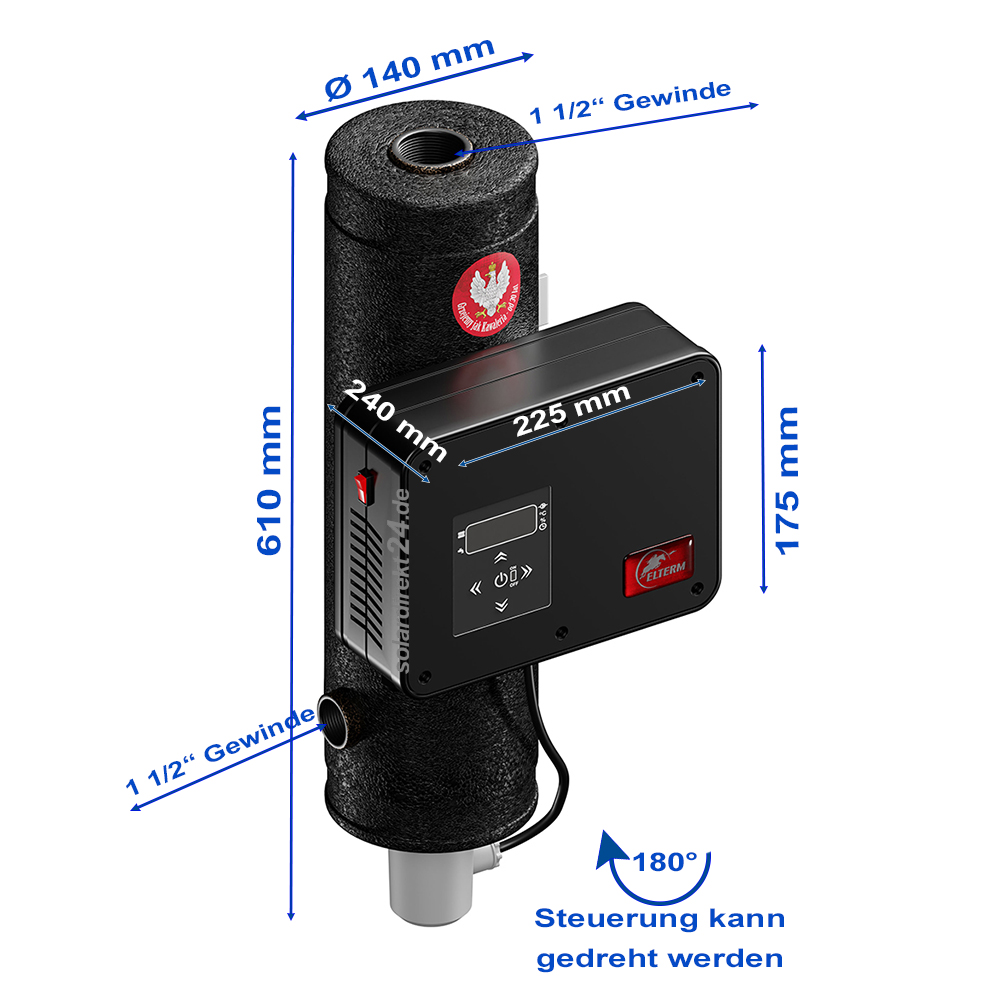 6kW Externer Heizstab Bosman PV Ready Heizpatrone Elektroheizung Zusatzheizer Heater