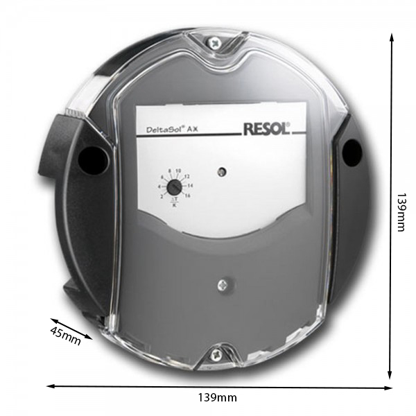 Solarsteuerung Resol DeltaSol AX (inkl. 2 PT1000 Fühlern - 1 x FKP6 - 1 x FRP6) - Komplettpaket