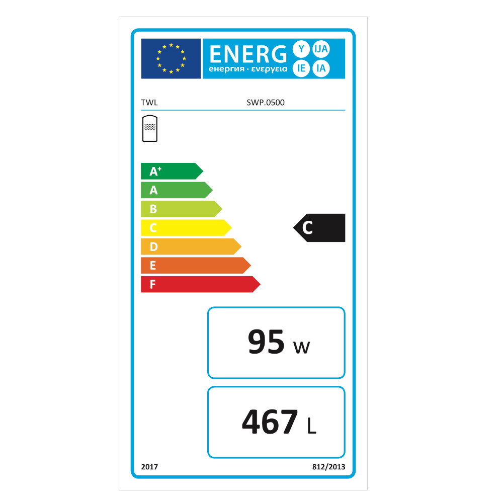SWP-0500-C Emaillierter Hochleistungsspeicher 1x Wärmetauscher - Brauchwasserspeicher EEK-C