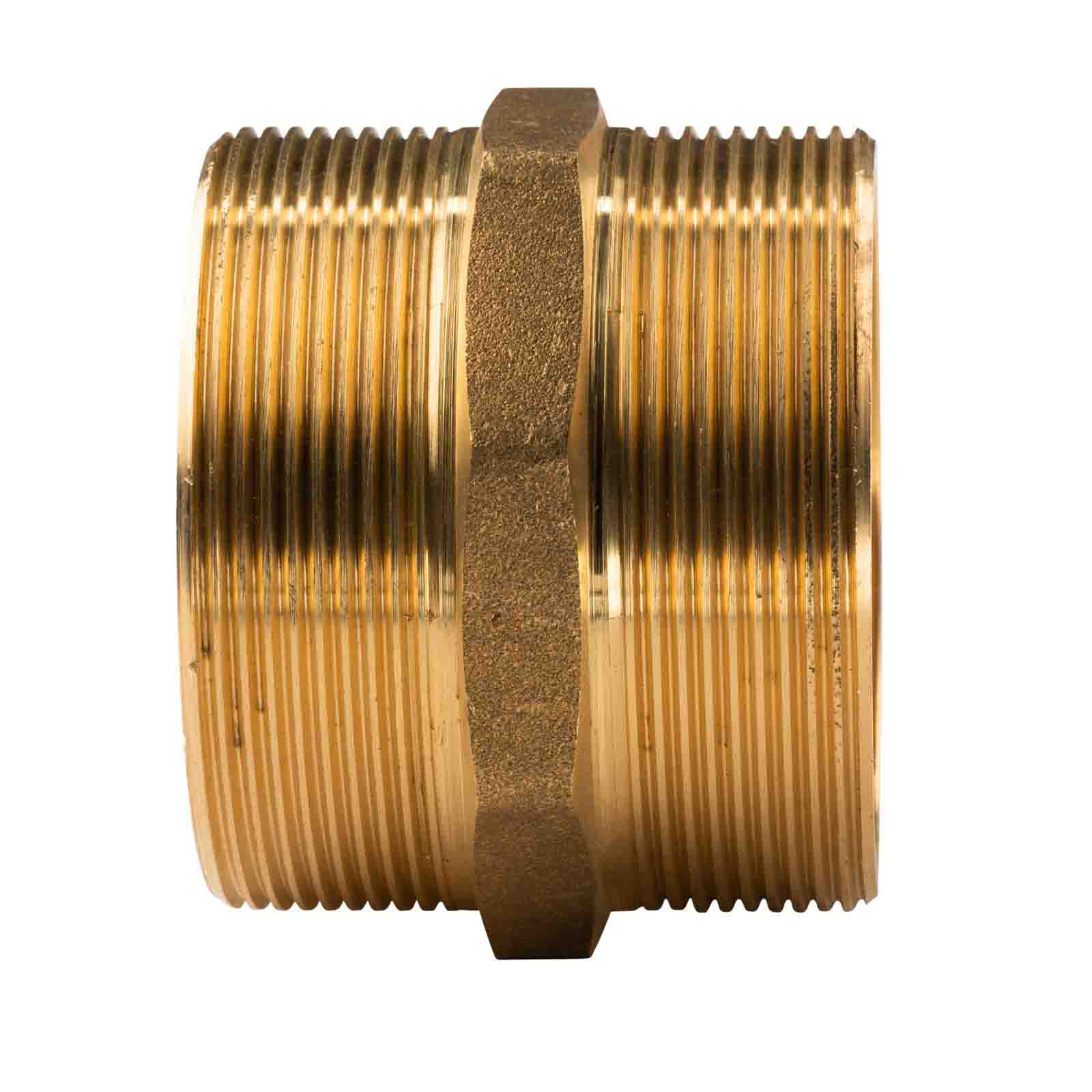 Messing Gewinde-Fitting Doppelnippel 1 1/2" x 1 1/2" AG - schwere Ausführung Messing Gewinde-Fitting Doppelnippel 1 1/2" x 1 1/2" AG - schwere Ausführung
