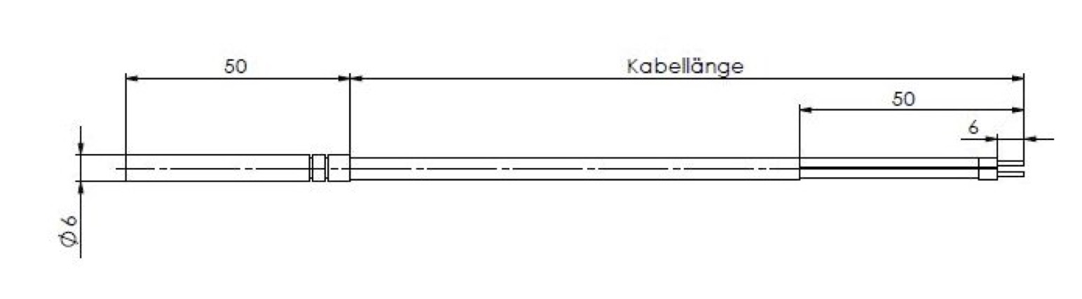 PT1000 Temperaturfühler 105° 1,5m bis 20,0m Speicherfühler Kollektorfühler Tauchfühler