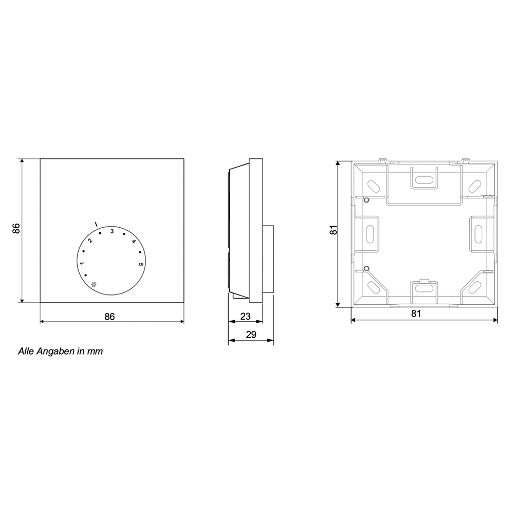 Alpha direct Analog 230V Raumtemperaturregler Raumthermostat Heizen