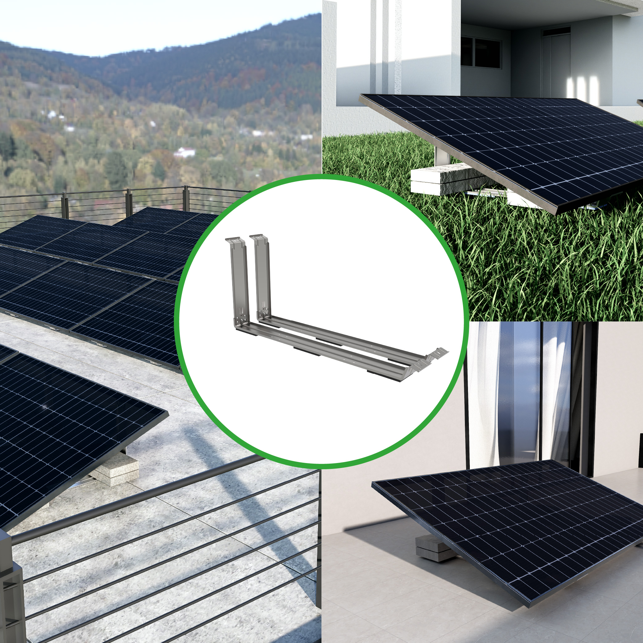 Flachdach PV-Montagesystem 20° für 1 Solarmodul – Photovoltaik Unterkonstruktion Solarhalterung für Dach, Terrasse & Freifläche