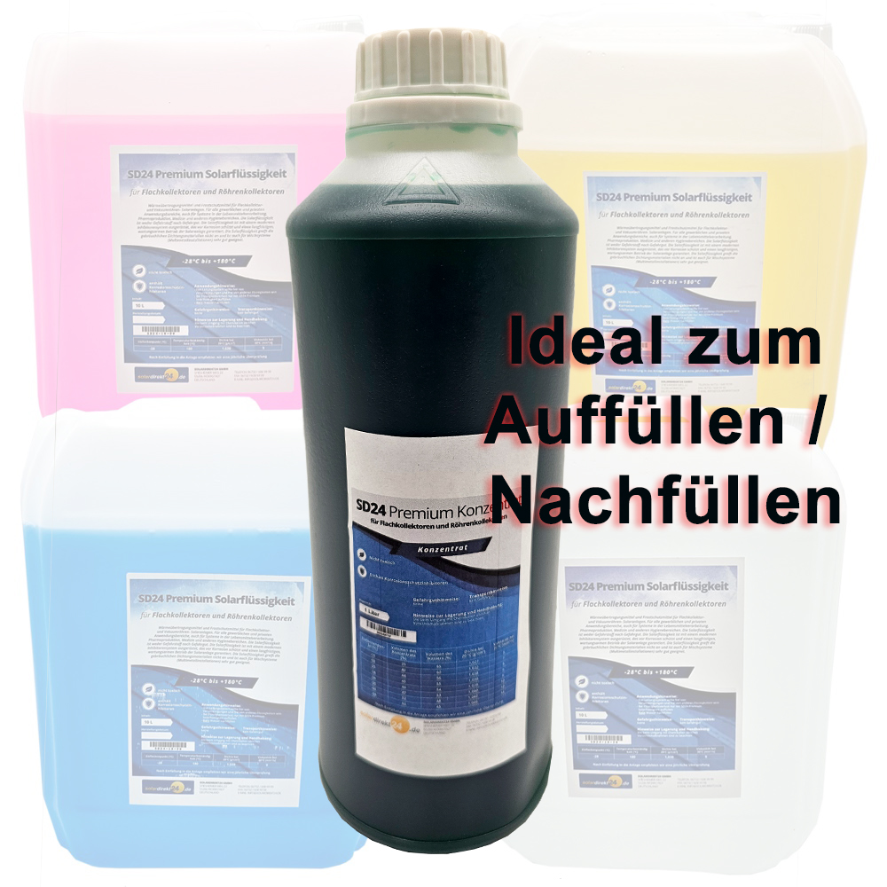 1 Liter Premium Solarflüssigkeit Konzentrat – Frostschutz bis -39 °C – Umweltfreundlich & effizient – Für Flach- und Vakuumröhrenkollektoren 1 Liter Premium Solarflüssigkeit Konzentrat – Frostschutz bis -39 °C – Umweltfreundlich & effizient – Für Flach- und Vakuumröhrenkollektoren