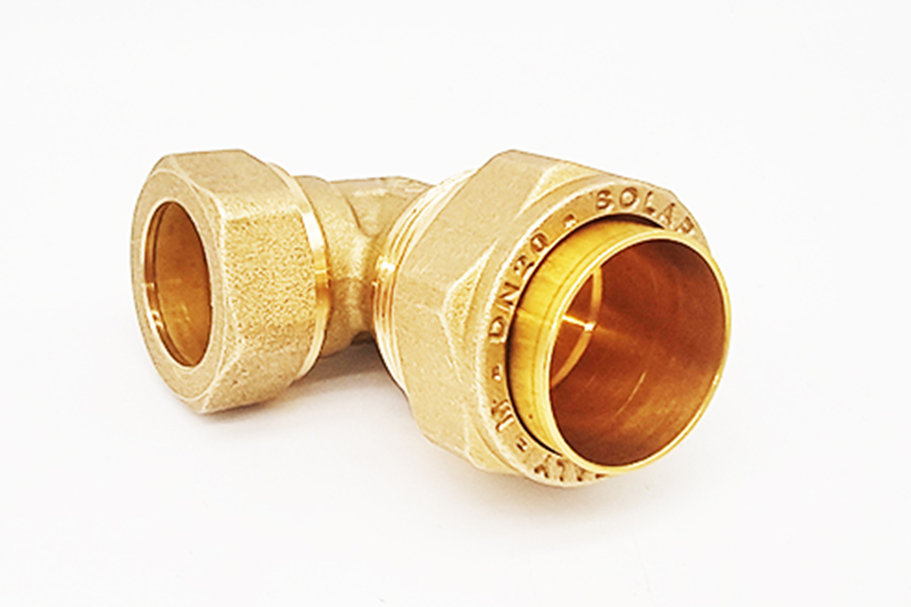 Winkel-Verschraubung 90° DN20 auf 22mm Kupfer – Solarwellrohr Fitting