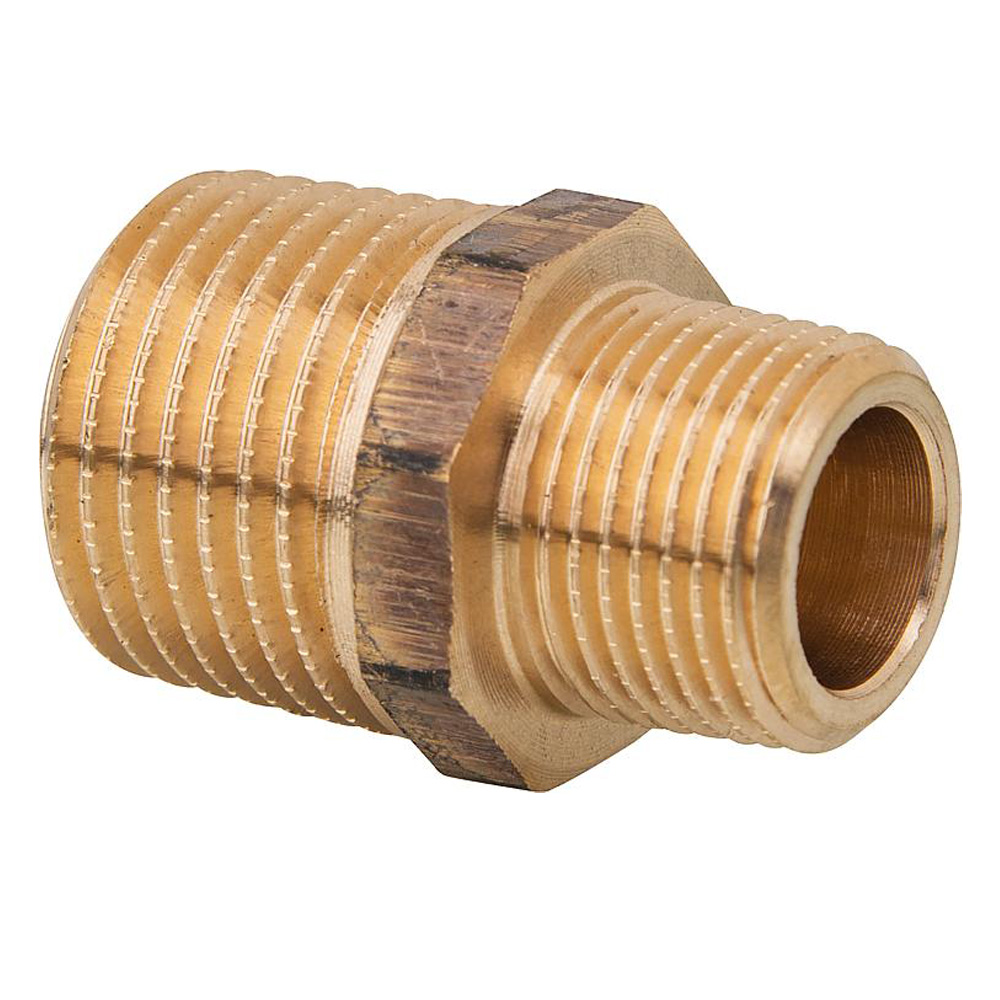 9007896-01 Rotguss Reduzierter Doppelnippel AG/AG verschiedene Größen Typ 3245