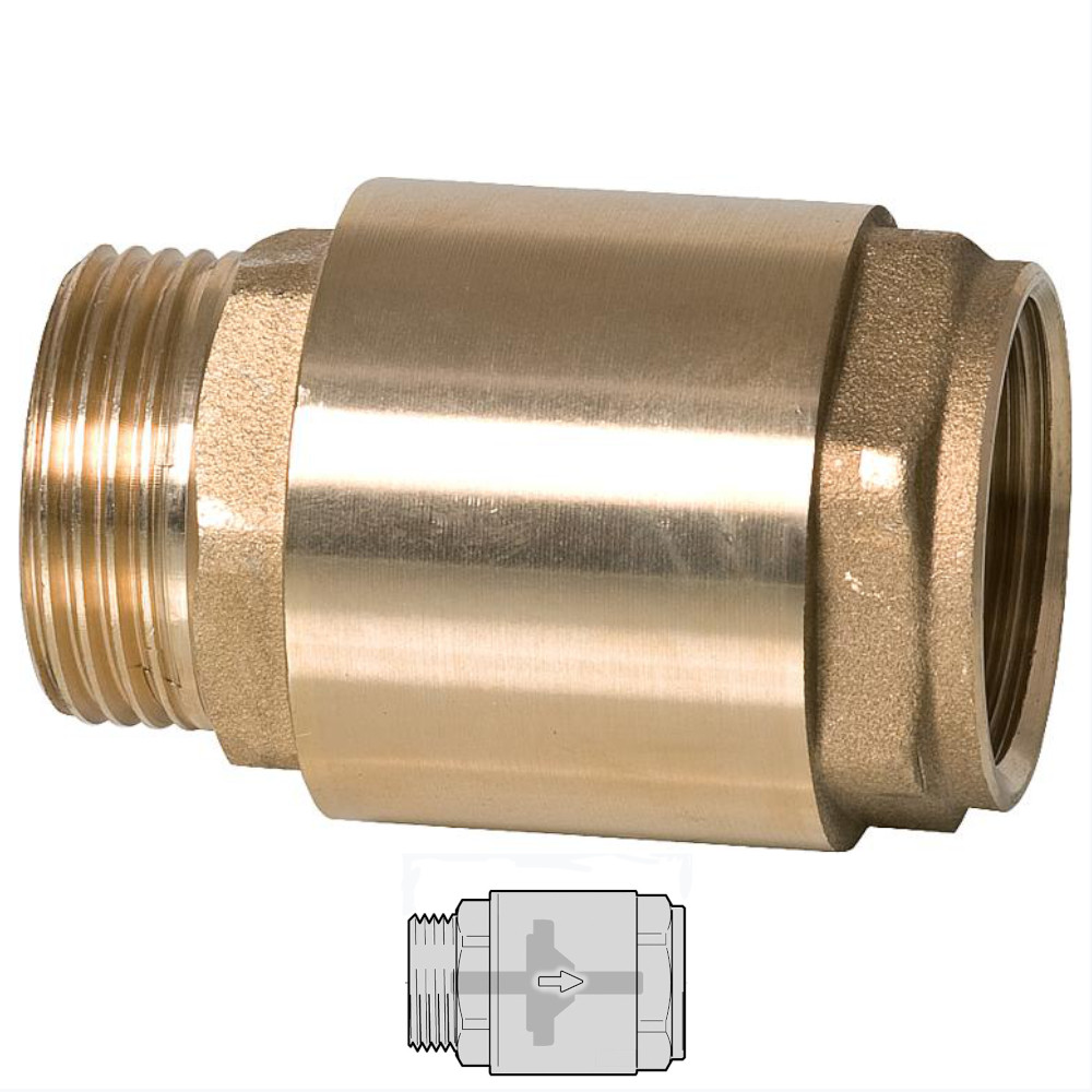 9051152-03 Rückschlagventil AG zu IG 3/8" bis 1 1/4" Schwerkraftbremse bis 110 °C