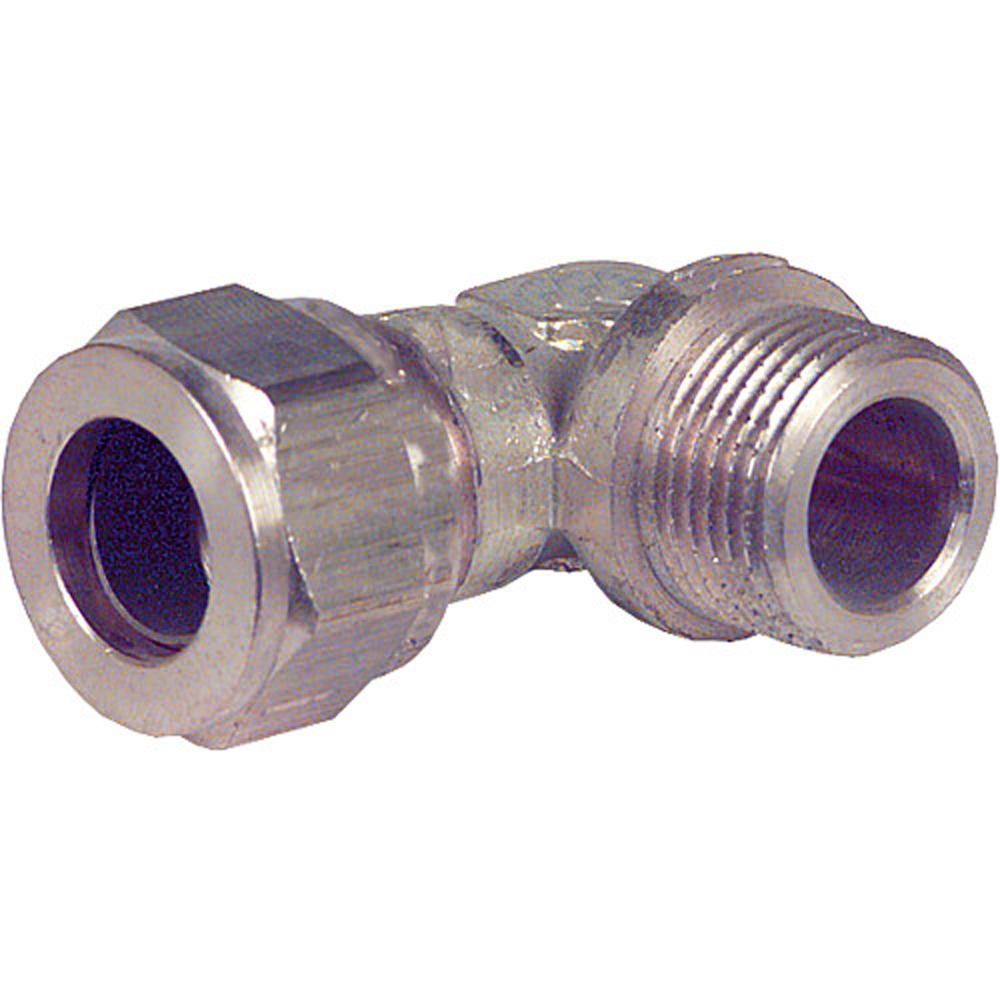 9010642 Klemmringverschraubung aus Messing, Winkel 90°, einseitig AG 12 mm x DN10