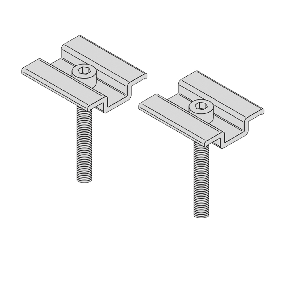 SUNBALLAST 2er-Set Mittelklemmen Aluminum M8X50 Edelstahl Bolzen - 0% MwSt