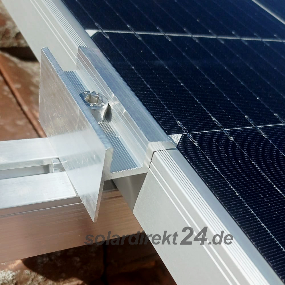 2er-Set Endklemme für 35 mm Module silber inkl. Schrauben Solar Photovoltaik 0% MwSt.PV