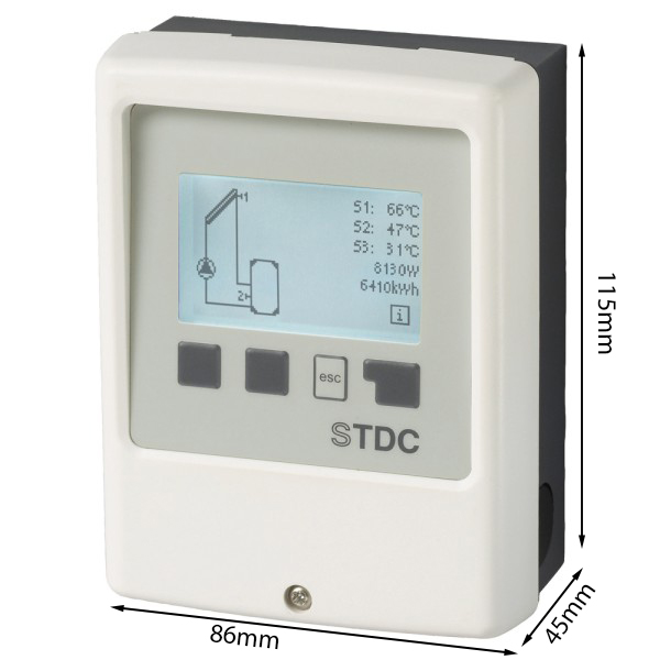 Solarsteuerung Solarregler Temperaturdifferenzsteuerung STDC V3 (inkl. 2 x PT1000 Fühler)