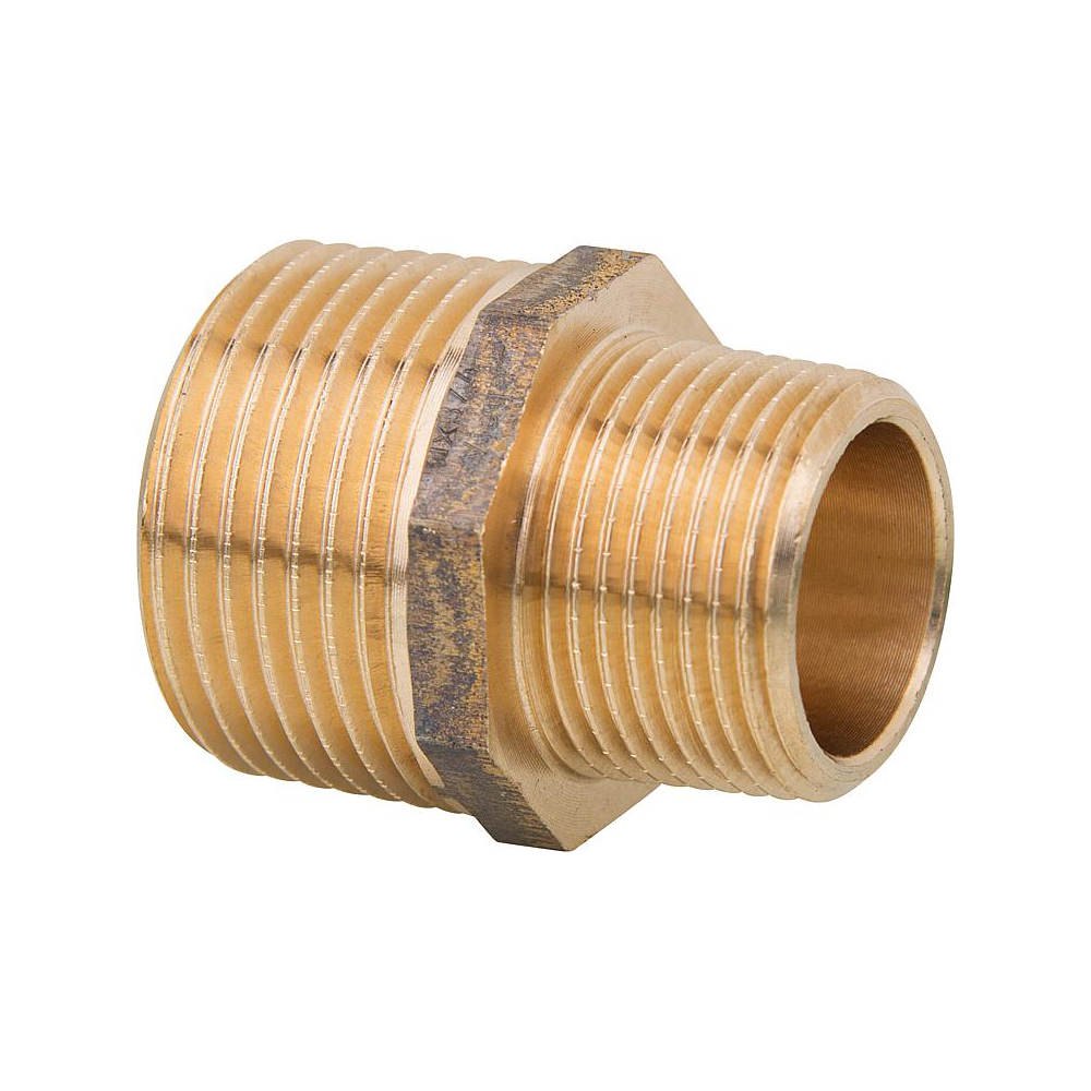 Rotguss Reduzierter Doppelnippel 1 1/2" x 1 1/4"