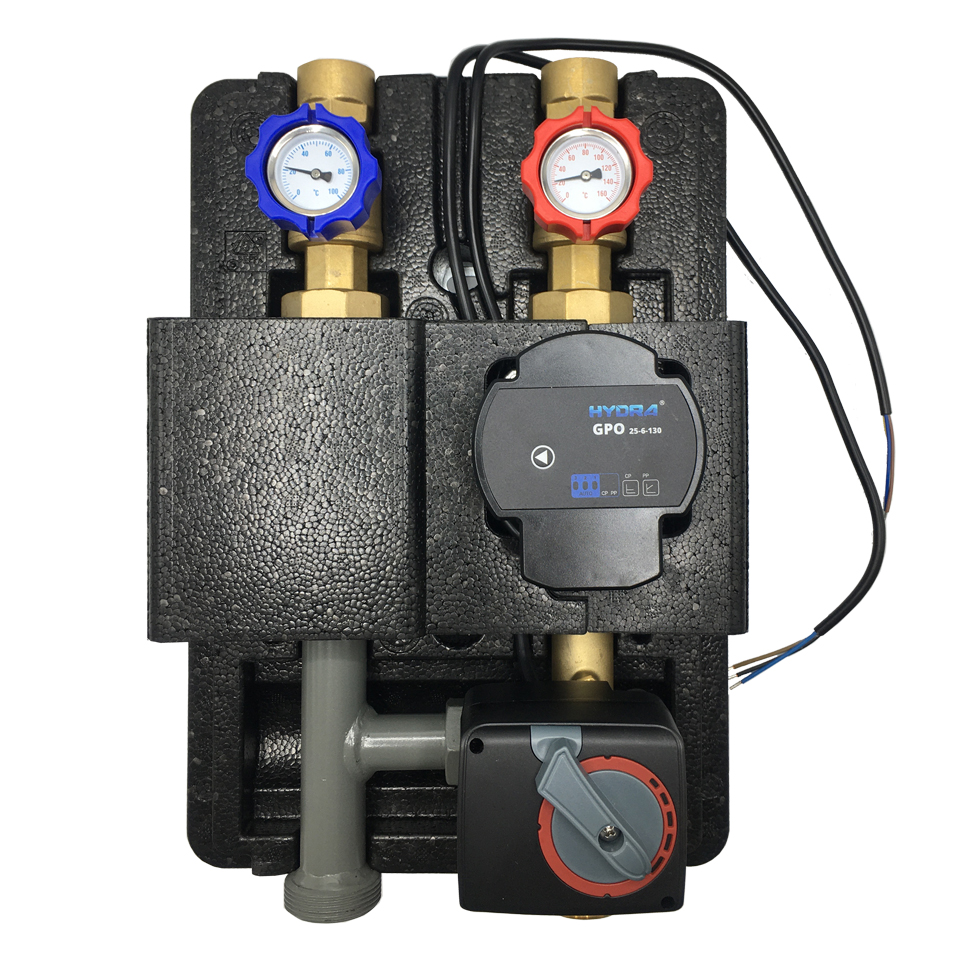 Sunex-PumpeGPOS-o Pumpengruppe Heizkreisset mit Drei-Wege-Mischer und Stellmotor DN20